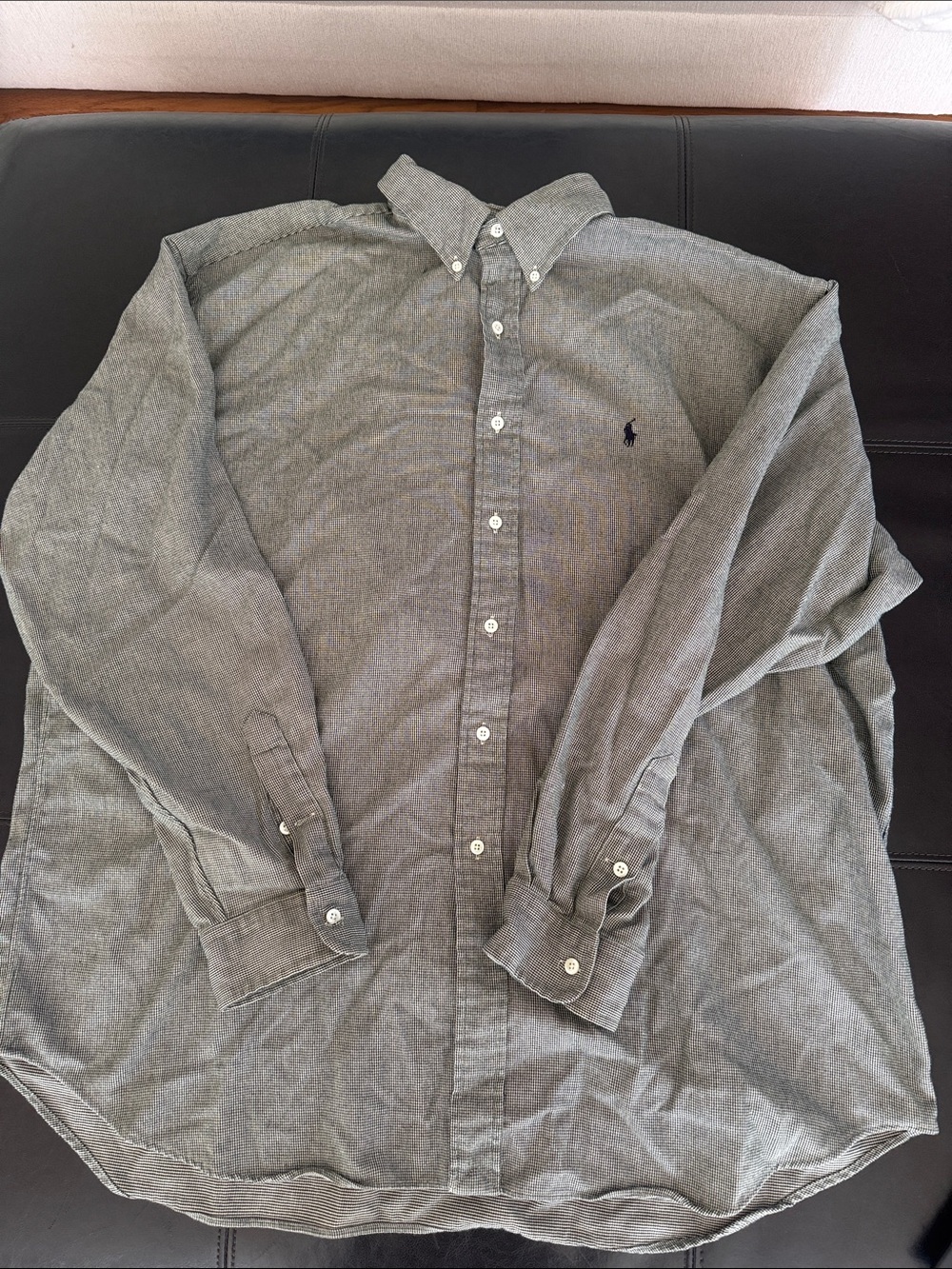 Ralph Lauren Men's Gray Button-Down Oxford Shirt with Navy Pony